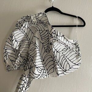 FE NOEL X TARGET Printed One Shoulder Puff Sleeve Top Size 6